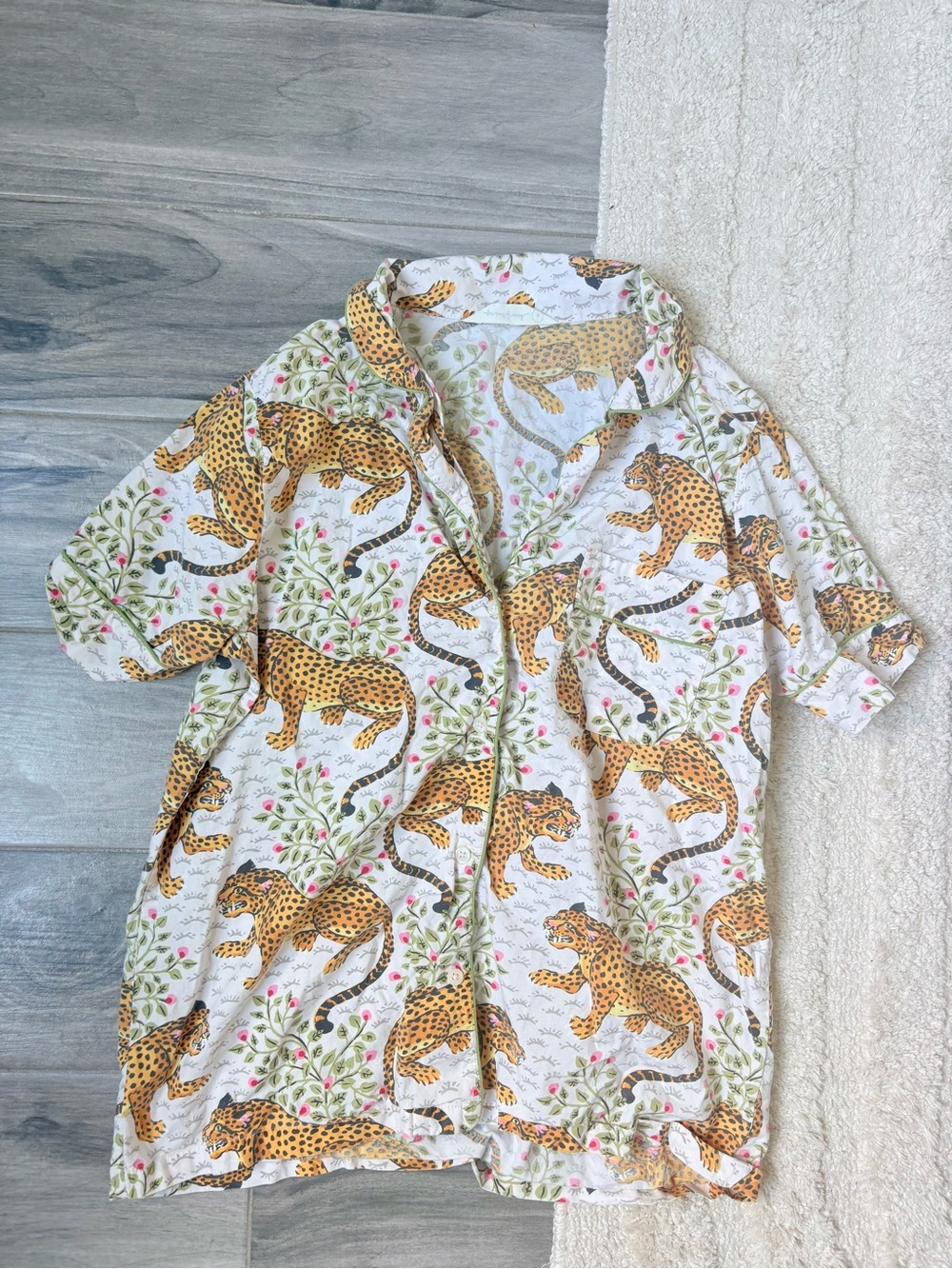 Printfresh White Leopard Print Button-Up Shirt
